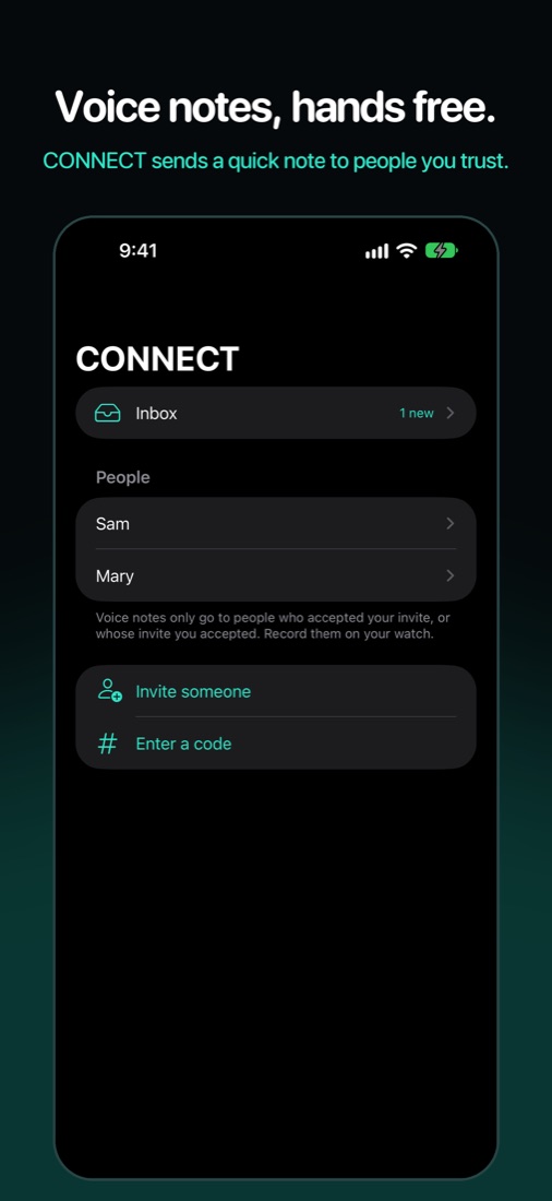 iPhone: CONNECT voice notes